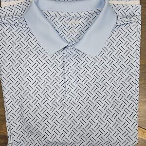Bonobos Golf XL Standard Fit Blue Pattern Performance Polo Shirt Moisture Wick
